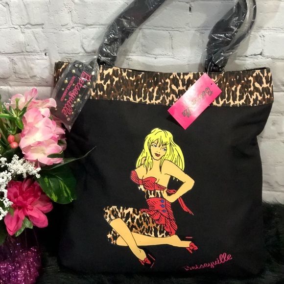 Betsey Johnson Handbags - Betseyville by Betsey Johnson Vintage Calendar Girl Tote